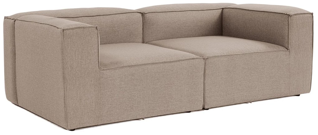 Sofá de 2 Lugares Fora – Castanho – 214x66x105 cm