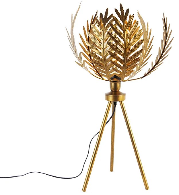 Candeeiro de mesa vintage Tripé dourado de 45 cm - BOTANICA Rústico ,Retro