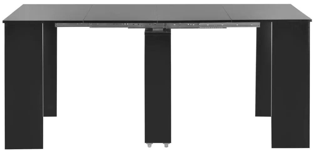 Mesa de jantar extensível 175x90x75 cm preto brilhante