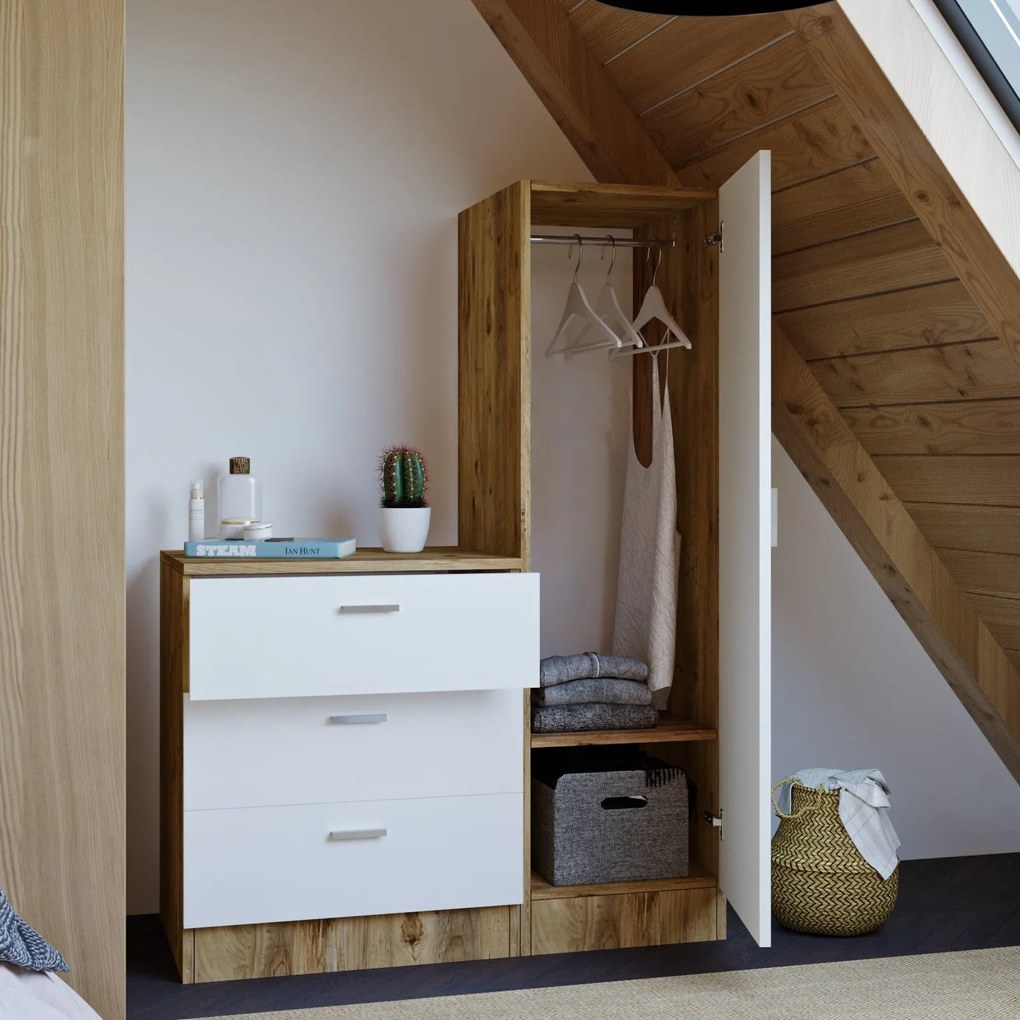 Armário Multiusos CC6 – Atlantic Pine White – Gaveta: 60x72x47 cm; Arm