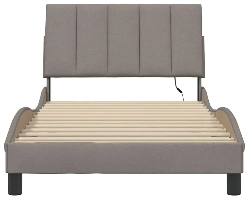 Estrutura cama sem colchão 100x200 cm tecido cinza-acastanhado