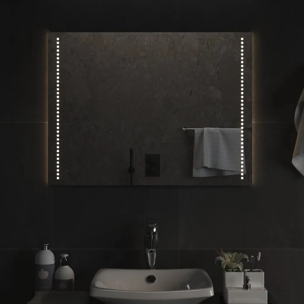 vidaXL Espelho de casa de banho com luzes LED 60x80 cm