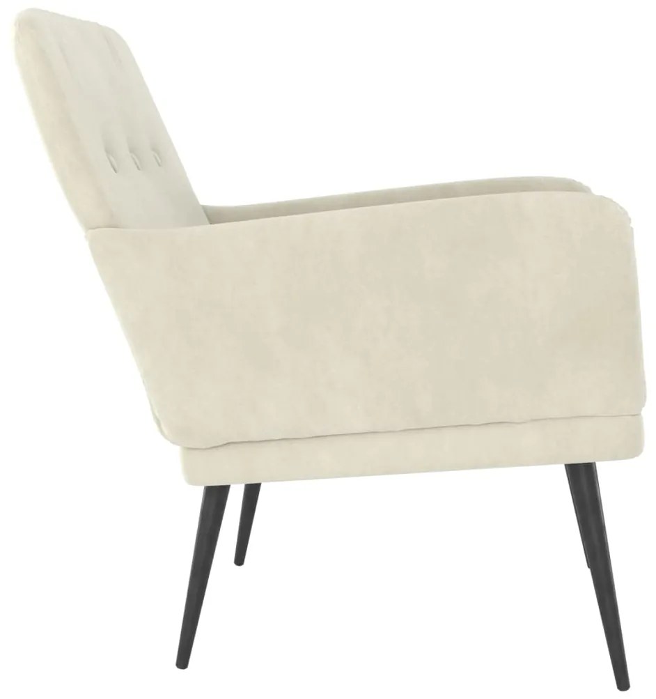 Cadeira c/ apoio de braços 62x79x79 cm veludo cor creme