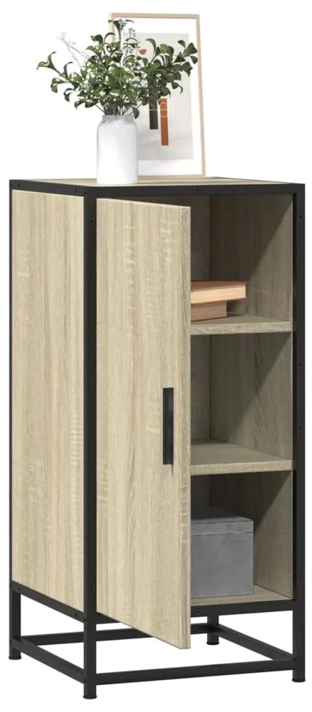 vidaXL Aparador 35,5x35x76 cm deriv. de madeira/metal carvalho sonoma