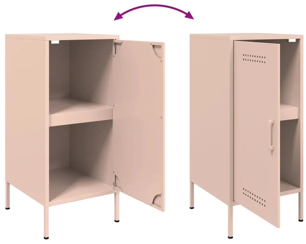 Aparadores 2 pcs 36x39x79 cm aço rosa