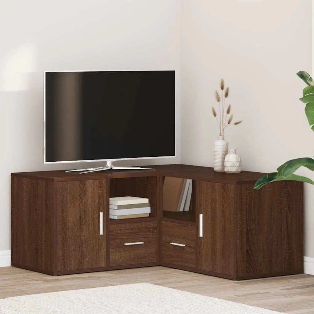 vidaXL Armário canto 160x40x45 cm derivados madeira carvalho castanho