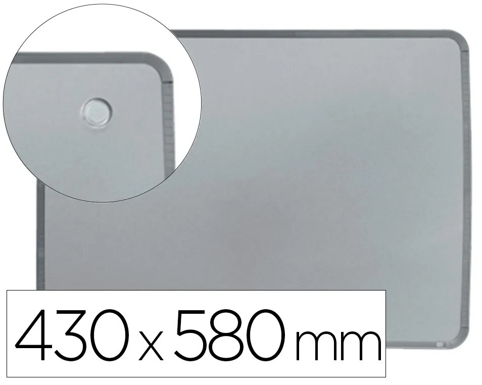 Quadro Nobo Magnético para a Casa Moldura Slim em Aco Prata 430x580 mm