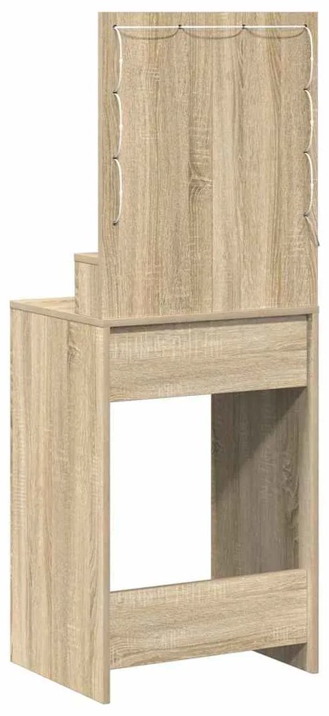 Mesa de Maquiagem com Luzes LED em Carvalho Sonoma, 50x41x135 cm