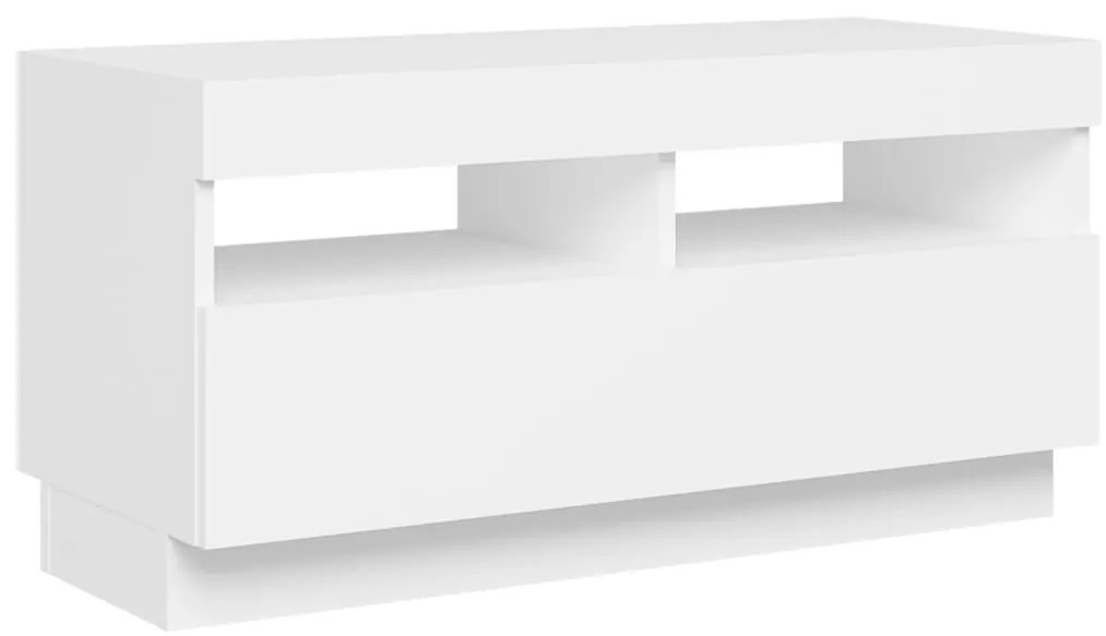 Móvel de TV com luzes LED 80x35x40 cm branco