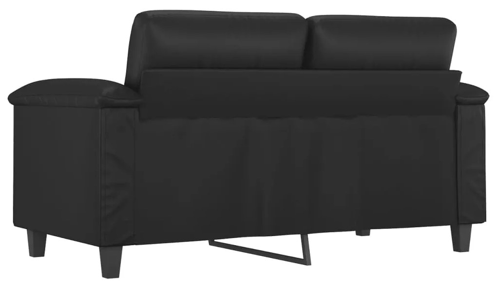 Sofá de 2 lugares 120 cm couro artificial preto