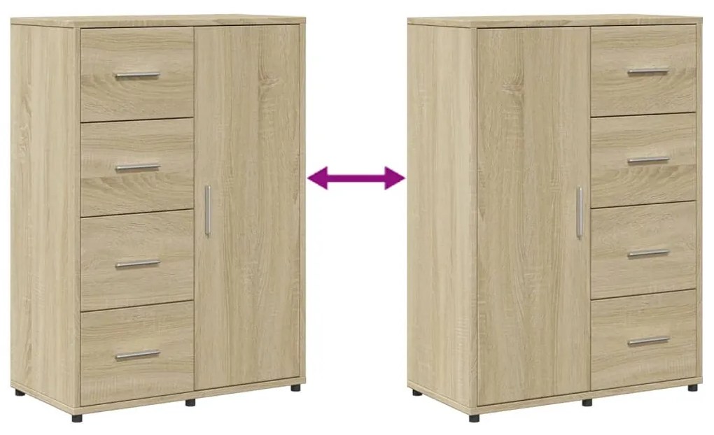 Aparadores 2 pcs 60x31x84 cm derivados madeira carvalho sonoma