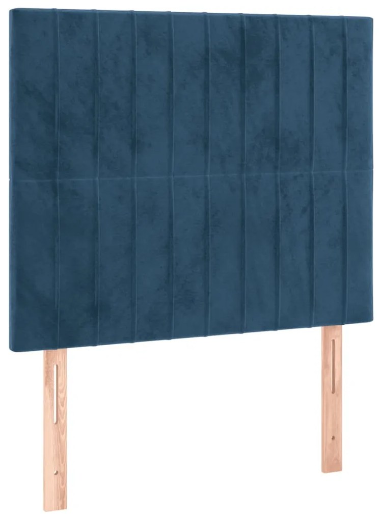 Estrutura de cama sem colchão 80x200 cm veludo azul-escuro