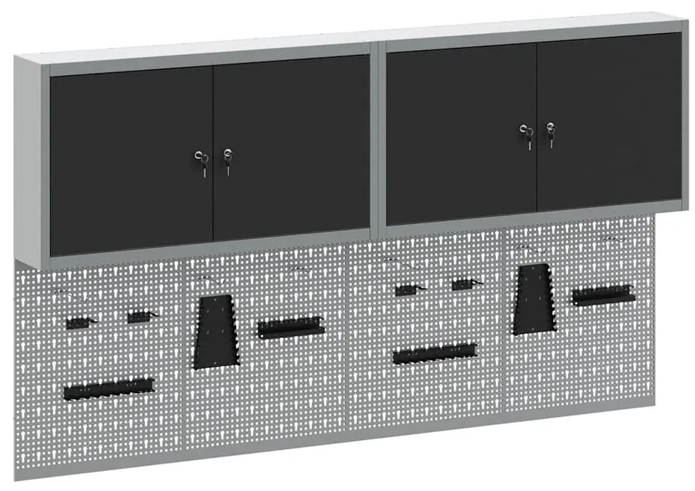 Conjunto de Gabinete e Painel de Ferramentas vidaXL com 6 Peças Montad