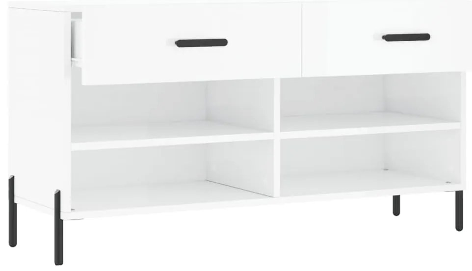 Banco sapateira 102x35x55 cm derivados madeira branco brilhante