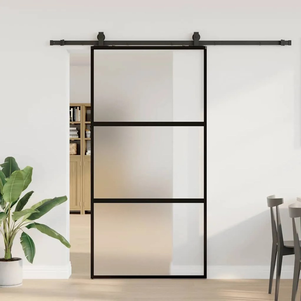 vidaXL Porta deslizante c/ conj. ferragens 102,5x205cm vidro temperado