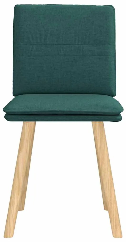 Cadeiras de jantar 2 pcs tecido verde-escuro