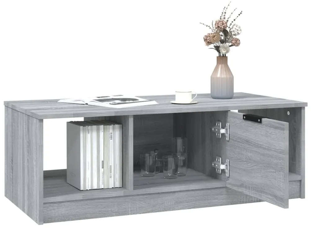 Mesa de centro 102x50x36cm derivados de madeira cinzento sonoma