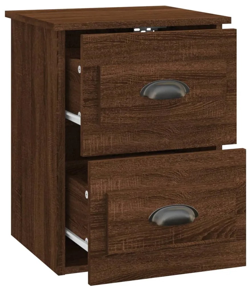 Mesas de cabeceira parede 2 pcs 41,5x36x53 cm carvalho castanho
