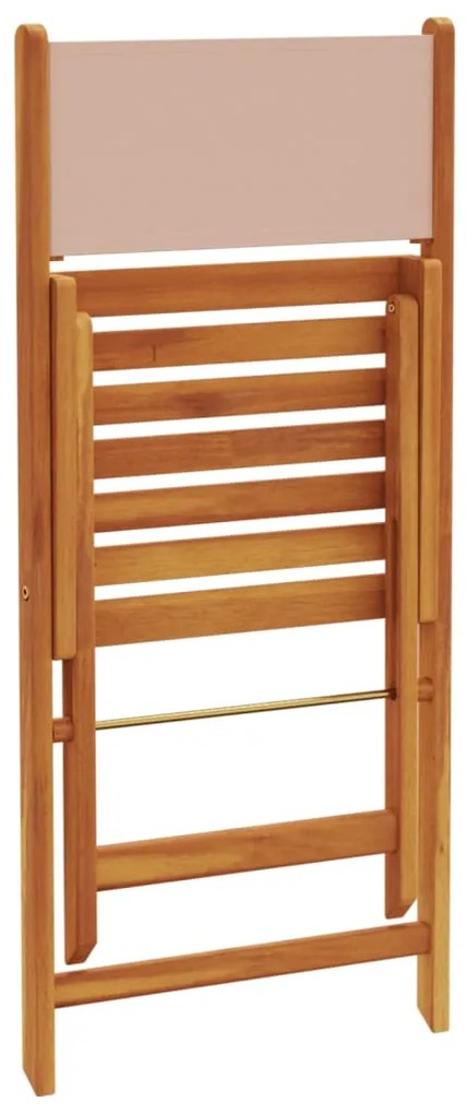 Cadeiras de bistrô 2 pcs acácia maciça/tecido cinza-acastanhado