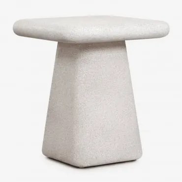 Mesa Auxiliar Quadrada 45x45 Cm Em Cimento Maelis Cinza Pedra Claro - Sklum