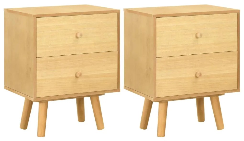 vidaXL Mesas de cabeceira 2 pcs 40x30x50 cm madeira de pinho maciça