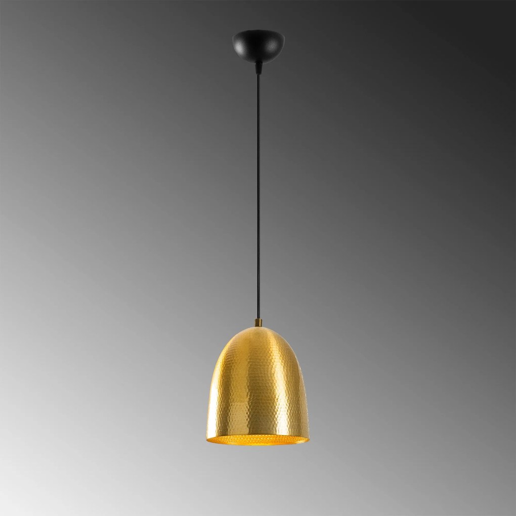 Candeeiro Suspenso Tattoo – Dourado e Preto – 20 x 20 cm