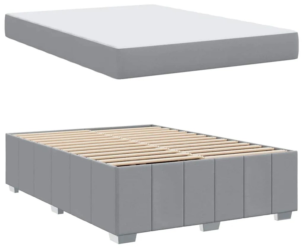 Estrutura da Cama Cinzento-claro 140 x 200 cm tecido