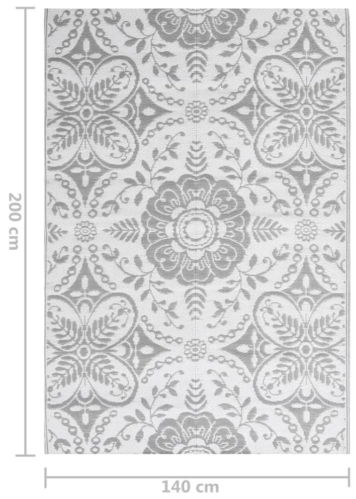 Tapete de exterior 140x200 cm ARAKIL PP cinzento-claro