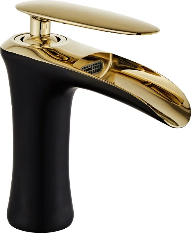 Mexen Lyra torneira de lavatório, preto/dourado - 745300-75