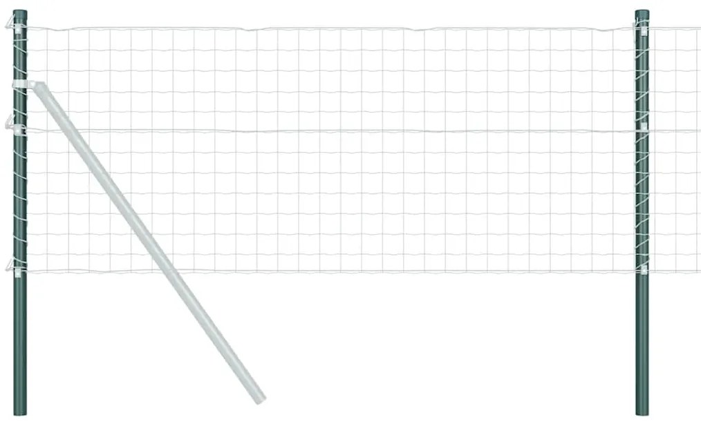 Postes de Cerca 12 pcs Verde 90 cm Aço com Revestimento em Pó