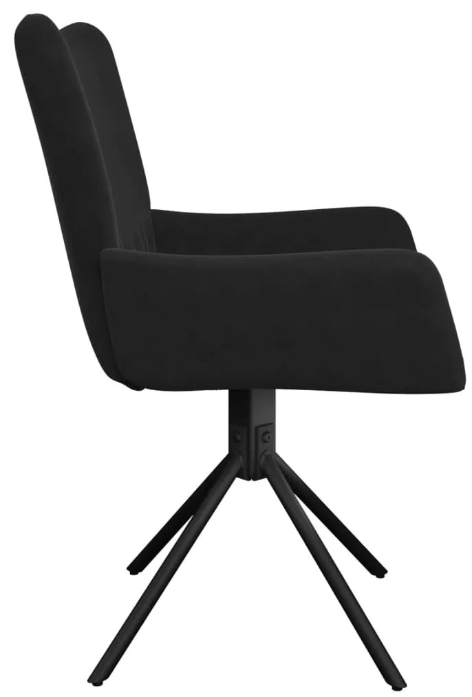 Cadeiras de jantar giratórias 2 pcs veludo preto