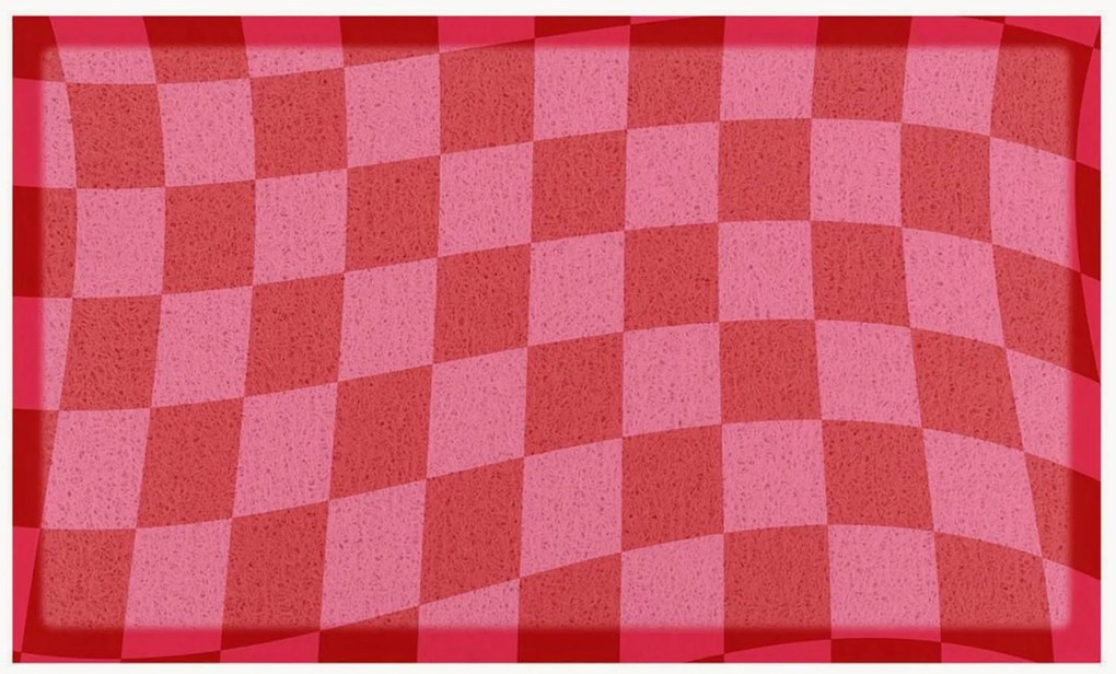 Tapete de entrada lavável Fuchsia Wavy