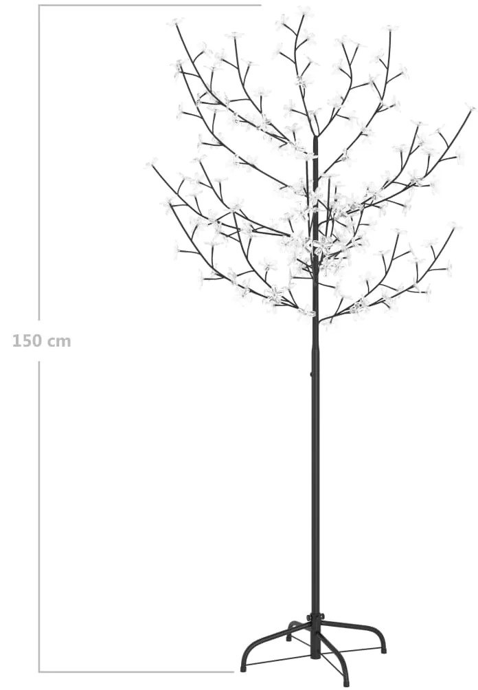 Árvore de Natal 120 LED flor cerejeira luz branco quente 150 cm