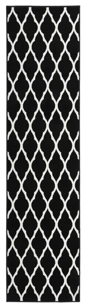 vidaXL Passadeira 60x250 cm polipropileno preto e branco