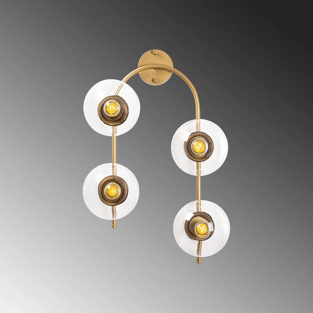 Aplique de Parede Jewel – Dourado Brilhante – 40 x 26 cm