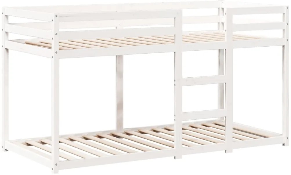 Beliche com telhado 90x200 cm madeira de pinho maciça branco