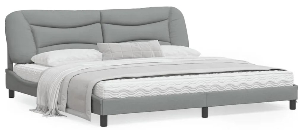 vidaXL Estrutura de cama com LED sem colchão Hvar 200x200 cm tecido