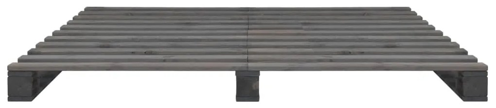 Estrutura de cama em paletes pinho maciço 120x200 cm cinzento