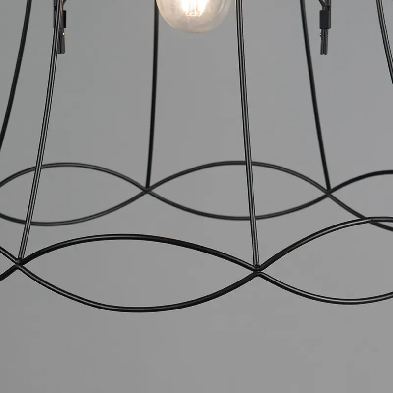Candeeiro de suspensão retro preto 45 cm - Granny Frame Retro