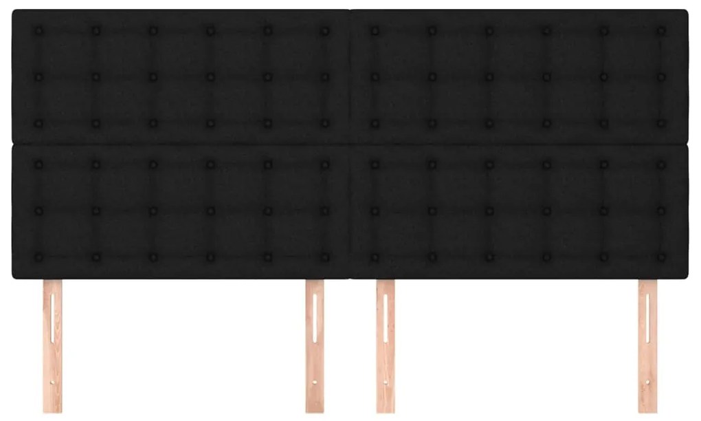 Cabeceira de cama 4 pcs tecido 80x5x78/88 cm preto