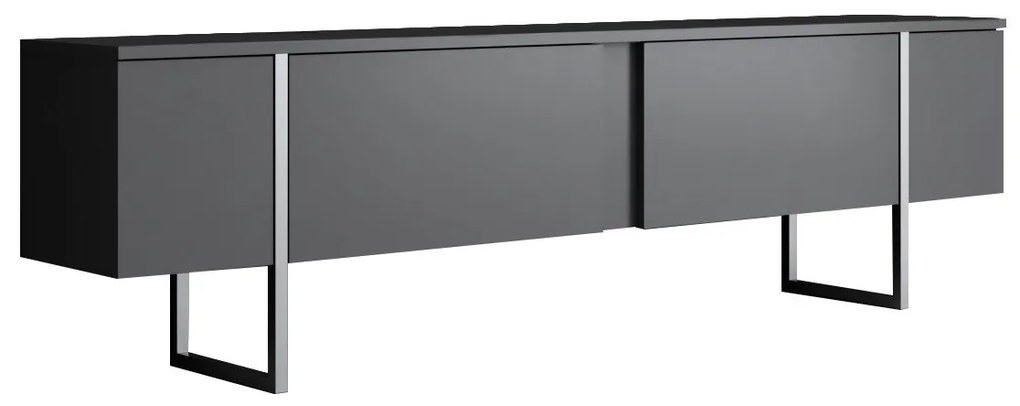 Conjunto de Mobiliário de Sala Luxe – Antracite e Prateado – Móveis co