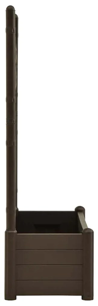 Vaso/floreira de jardim com treliça 100x43x142 cm PP cor moca
