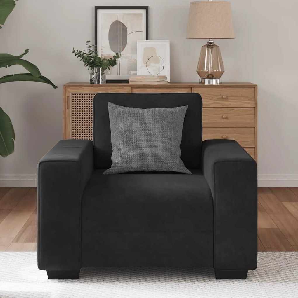 Poltrona 60 cm veludo preto