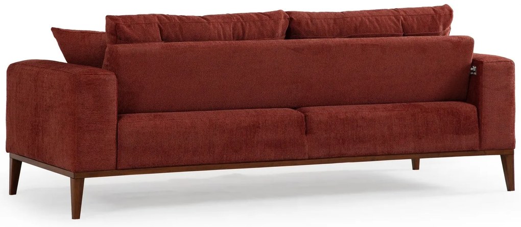 Sofá-cama de 3 lugares Sinor – Vermelho Telha – 225x92x75 cm