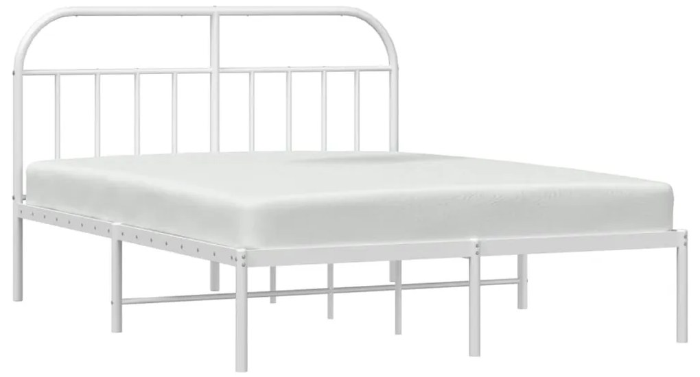 Estrutura de cama com cabeceira 140x200 cm metal branco