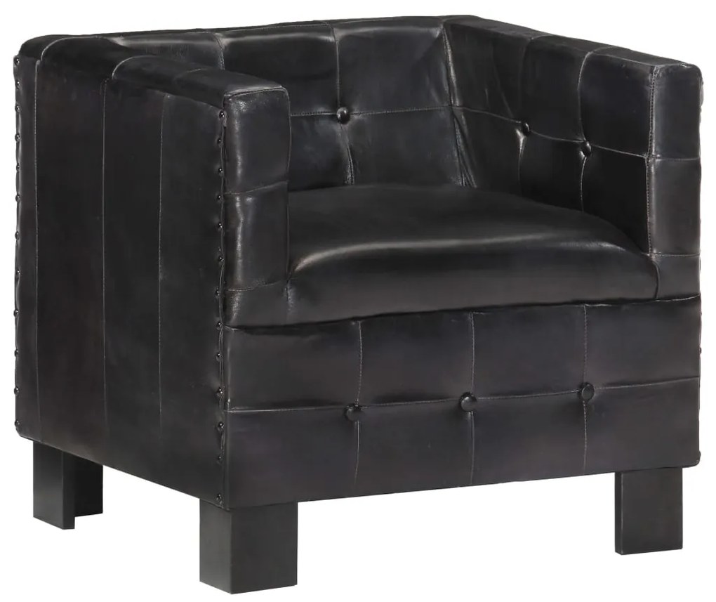 vidaXL Poltrona couro genuíno preto