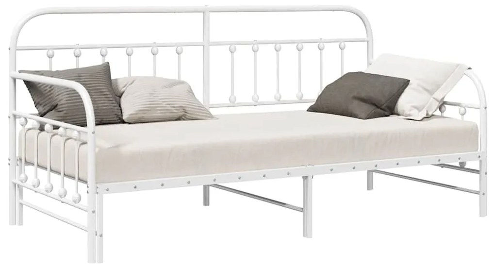 Estrutura de Daybed vidaXL com Cama Auxiliar Branca 90x190 cm Aço
