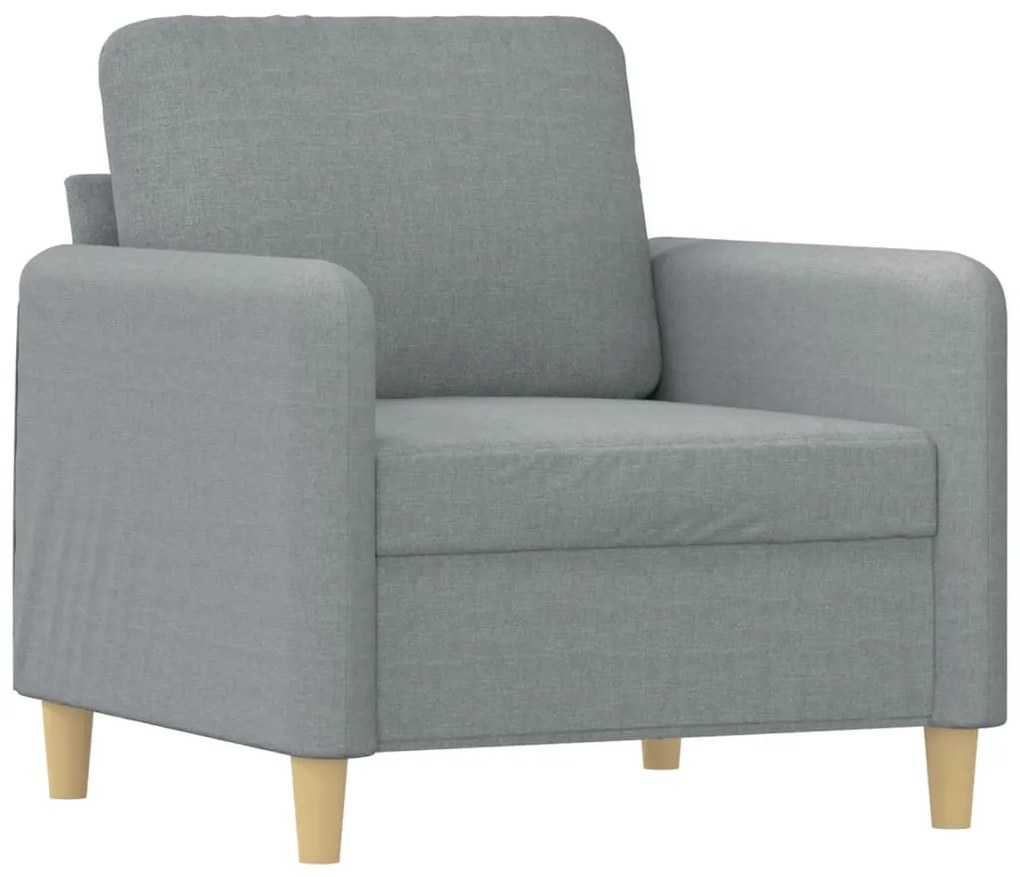 4 pcs conjunto de sofás com almofadas tecido cinzento-claro