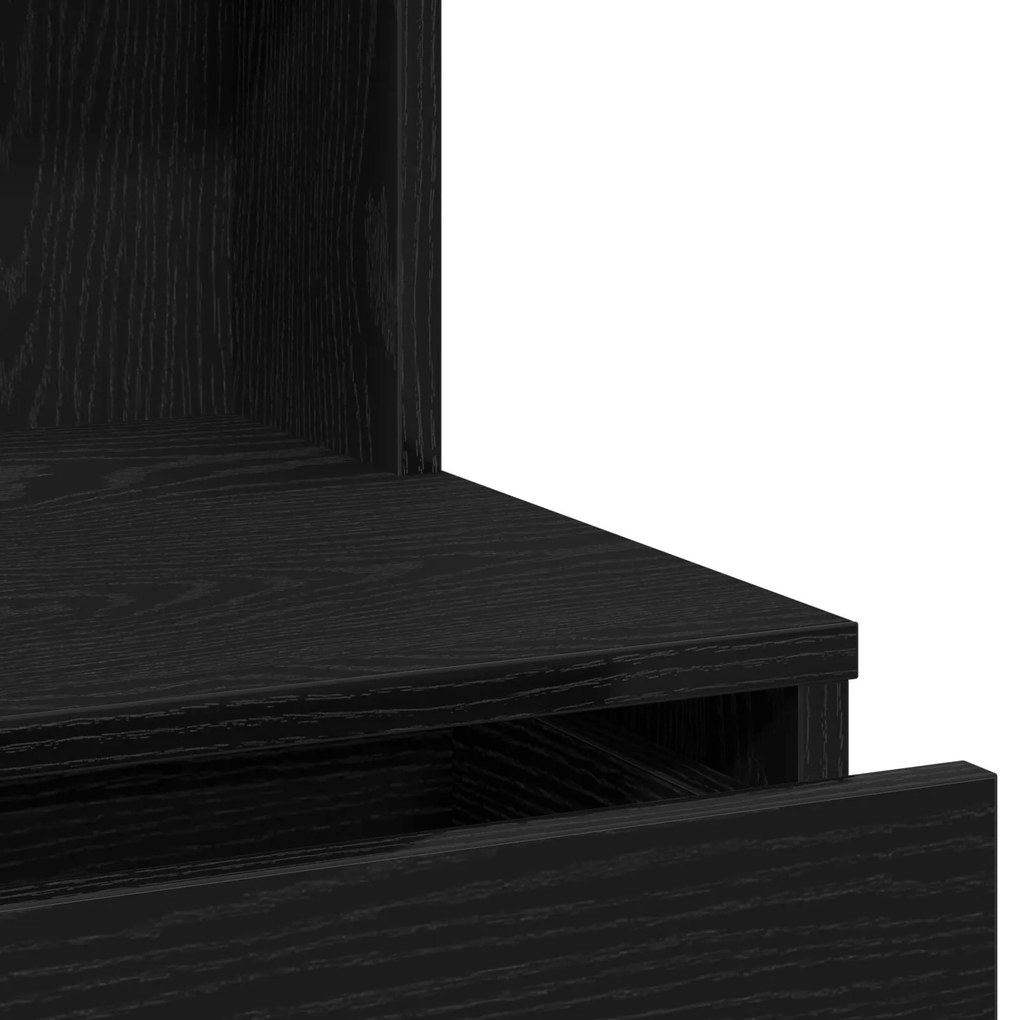 Mesa de Maquiagem em Carvalho Preto com Espelho - 74,5 x 40 x 141 cm