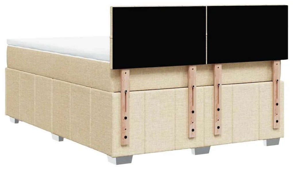 Cama com molas/colchão 140x190 cm tecido cor creme